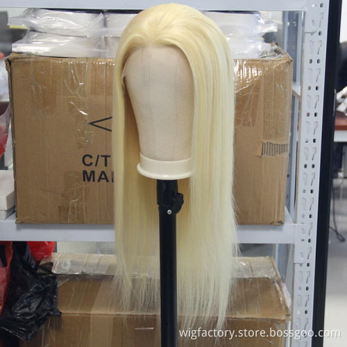 150% Density human hair wig blonde long,straight human hair wig transparent lace 13*4 ,613 raw indian hair Pre Plucked